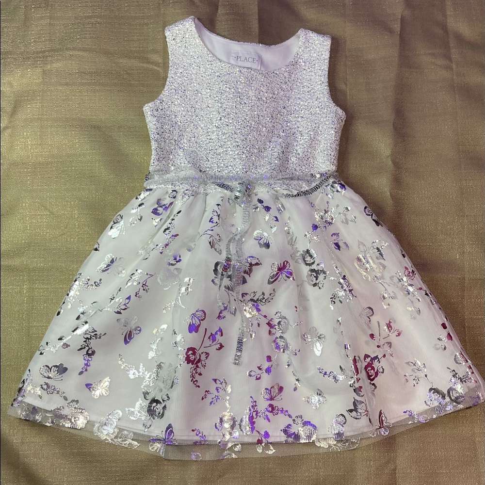 White/Silver Dress | Girls size 5/6